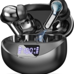 Wireless Earbuds, Sports Bluetooth Headphones, 80Hrs Playtime Ear Buds with LED Power Display, Noise Canceling Headset, IPX7 Waterproof Earphones for Workout/Running