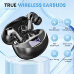 Wireless Earbuds, Sports Bluetooth Headphones, 80Hrs Playtime Ear Buds with LED Power Display, Noise Canceling Headset, IPX7 Waterproof Earphones for Workout/Running - Image 2